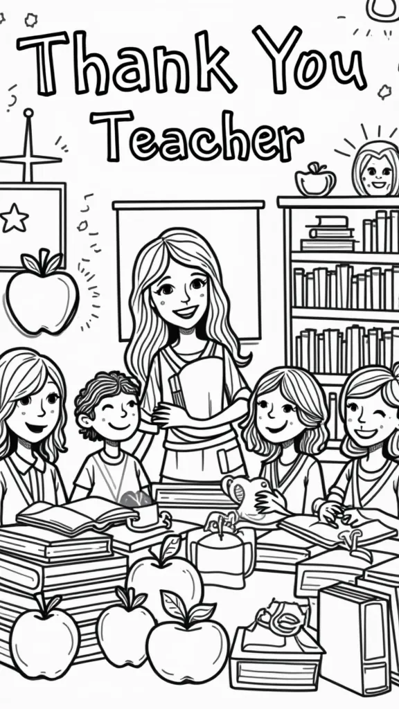 free printable thank you teacher coloring pages